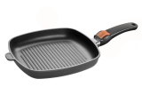 SKK - Patelnia grillowa tytanowa kwadrat 28cm/28cm/4cm, indukcja