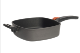Patelnia kwadratowa tytanowa 28cm/28cm/8cm, z odpinaną rączką indukcja  SKK