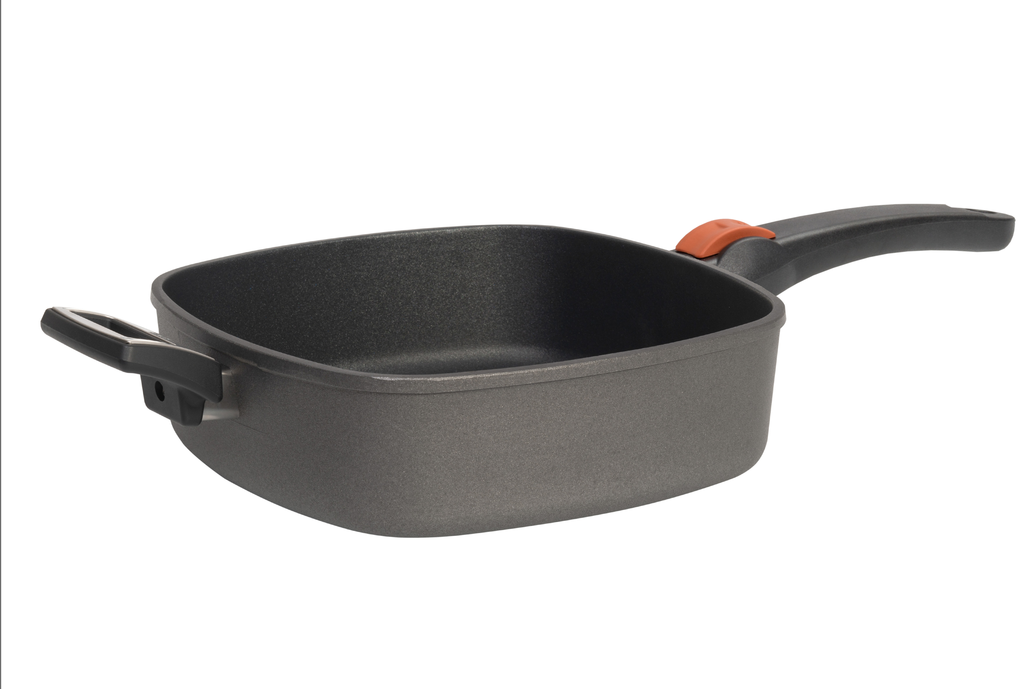 Patelnia kwadratowa tytanowa 28cm/28cm/8cm, z odpinaną rączką indukcja  SKK